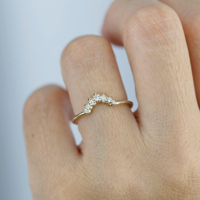 Diamond wedding band,alternative wedding band, unique diamond wedding band|  R342WD - NOOI JEWELRY