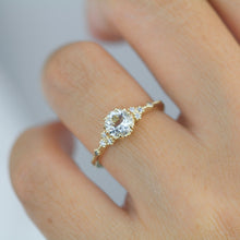 Load image into Gallery viewer, Engagement ring vintage, white topaz engagement ring, engagement ring women| R345WT