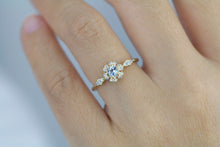 Load image into Gallery viewer, Aquamarine and diamond engagement ring, art Deco engagement bridal ring |R 341AQ
