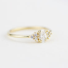 Load image into Gallery viewer, Oval moissanite engagement ring, oval moissanite engagement ring vintage unique, half carat certificated moissanite ring | R236MOIS