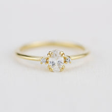 Load image into Gallery viewer, Three stone moissanite engagement ring, oval moissanite engagement ring, half carat certificated moissanite ring | R235MOIS