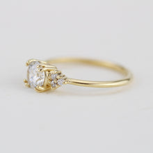 Load image into Gallery viewer, Moissanite engagement ring, round moissanite engagement ring, moissanite ring gold, engagement ring moissanite vintage unique R280MOIS