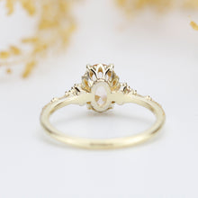Load image into Gallery viewer, Oval morganite and diamond engagement ring, peach morganite ring, champagne morganite | R349MOR