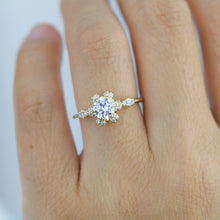 Load image into Gallery viewer, Moissanite and diamond cluster engagement ring | R 343MOISSANITE
