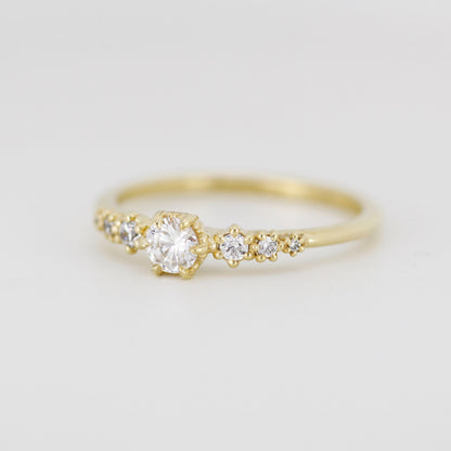 Diamond engagement ring, classic ring diamond, delicate diamond ring | R 359WD