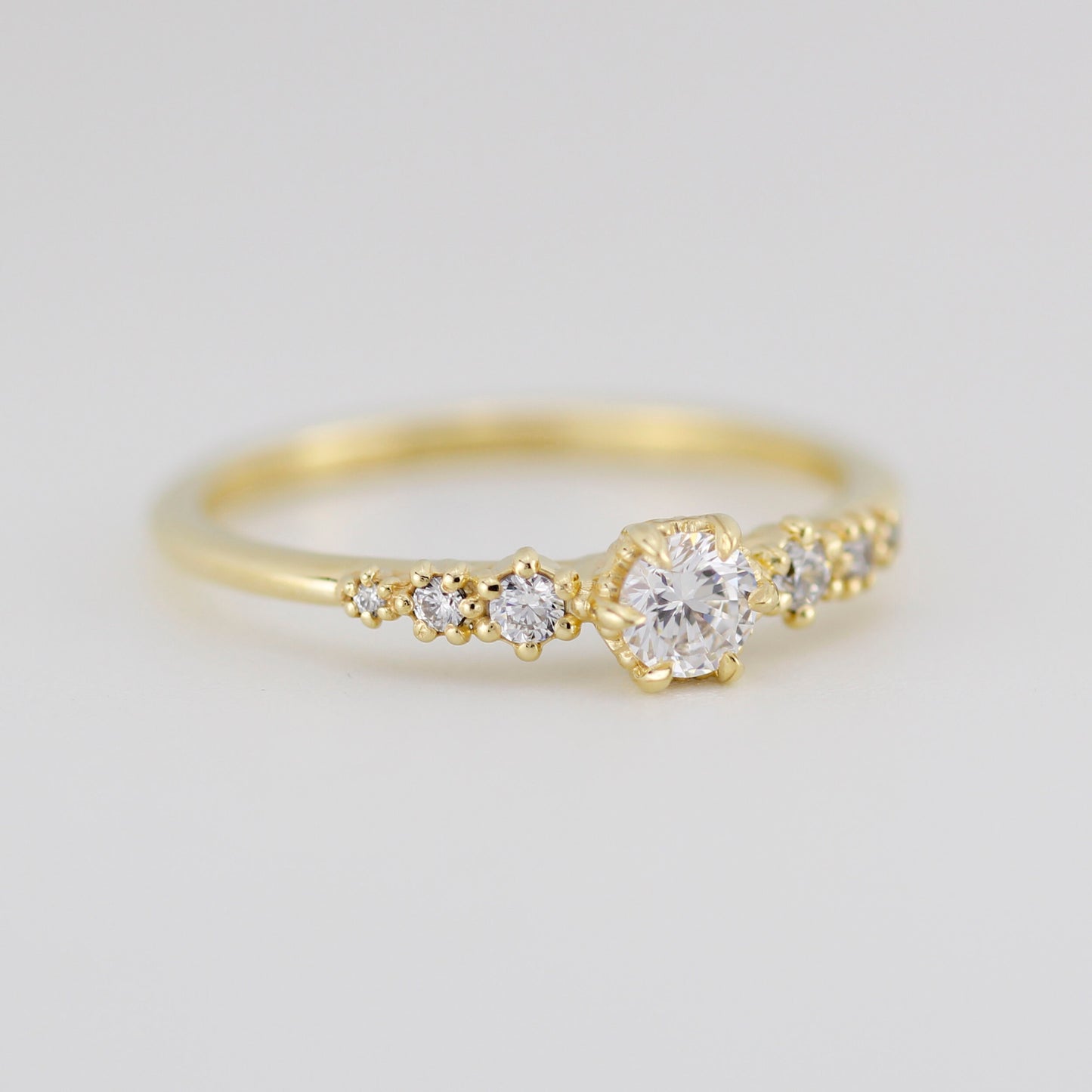 Diamond engagement ring, classic ring diamond, delicate diamond ring | R 359WD