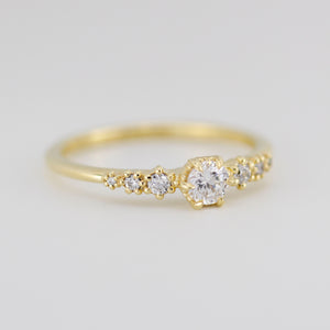 Diamond engagement ring, classic ring diamond, delicate diamond ring | R 359WD