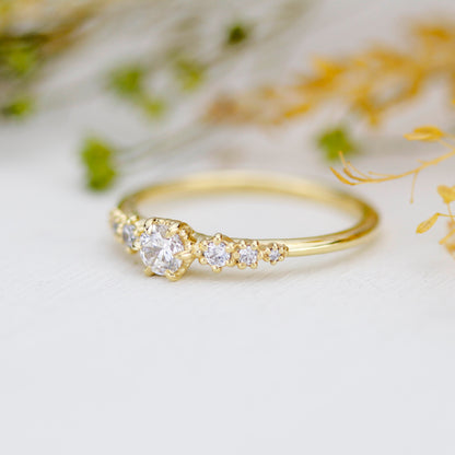 Diamond engagement ring, classic ring diamond, delicate diamond ring | R 359WD
