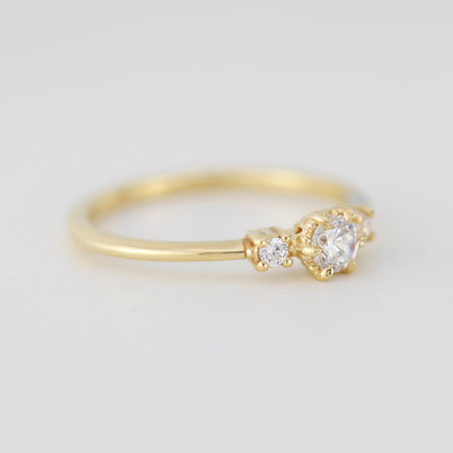 Three stone diamond ring, delicate diamond ring, engagement ring white diamond, minimalist engagement ring, engagement ring