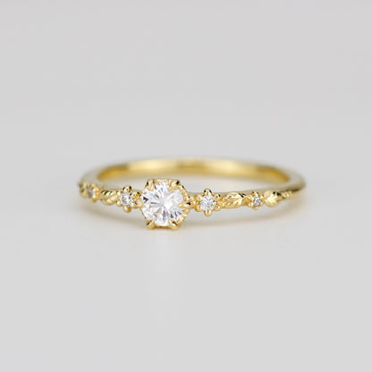 Nature inspired leaf diamond ring, dainty leaf diamond ring | R 360WD