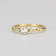 Load image into Gallery viewer, Nature inspired leaf diamond ring, dainty leaf diamond ring | R 360WD