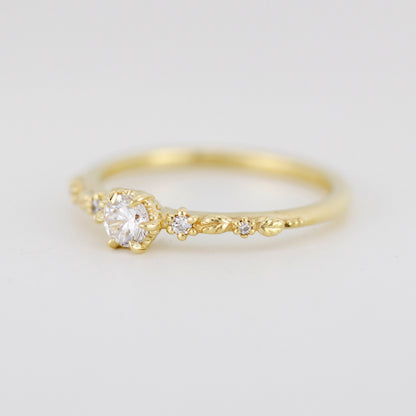 Nature inspired leaf diamond ring, dainty leaf diamond ring | R 360WD