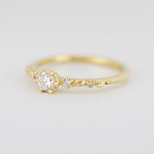 Load image into Gallery viewer, Nature inspired leaf diamond ring, dainty leaf diamond ring | R 360WD