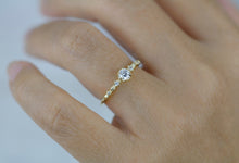 Load image into Gallery viewer, Nature inspired leaf diamond ring, dainty leaf diamond ring | R 360WD