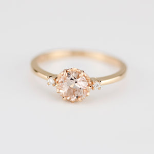 Morganite engagement ring, Champagne morganite, peach morganite ring | R255MO
