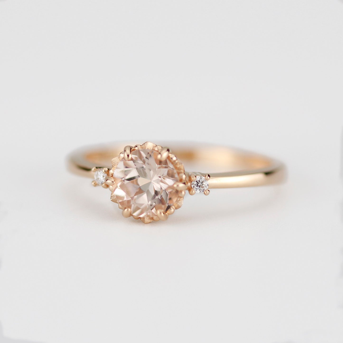 Morganite engagement ring, Champagne morganite, peach morganite ring | R255MO
