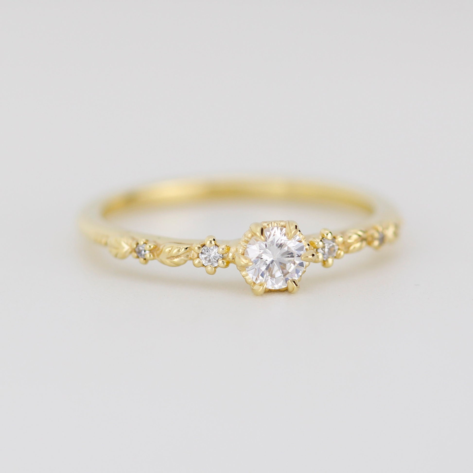 Nature inspired leaf diamond ring, dainty leaf diamond ring | R 360WD