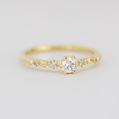 Nature inspired leaf diamond ring, dainty leaf diamond ring | R 360WD