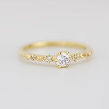 Load image into Gallery viewer, Nature inspired leaf diamond ring, dainty leaf diamond ring | R 360WD