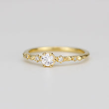 Load image into Gallery viewer, Nature inspired leaf diamond ring, dainty leaf diamond ring | R 360WD