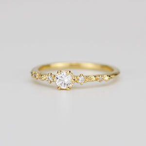 Nature inspired leaf diamond ring, dainty leaf diamond ring | R 360WD