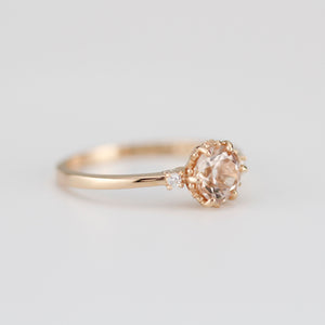 Morganite engagement ring, Champagne morganite, peach morganite ring | R255MO