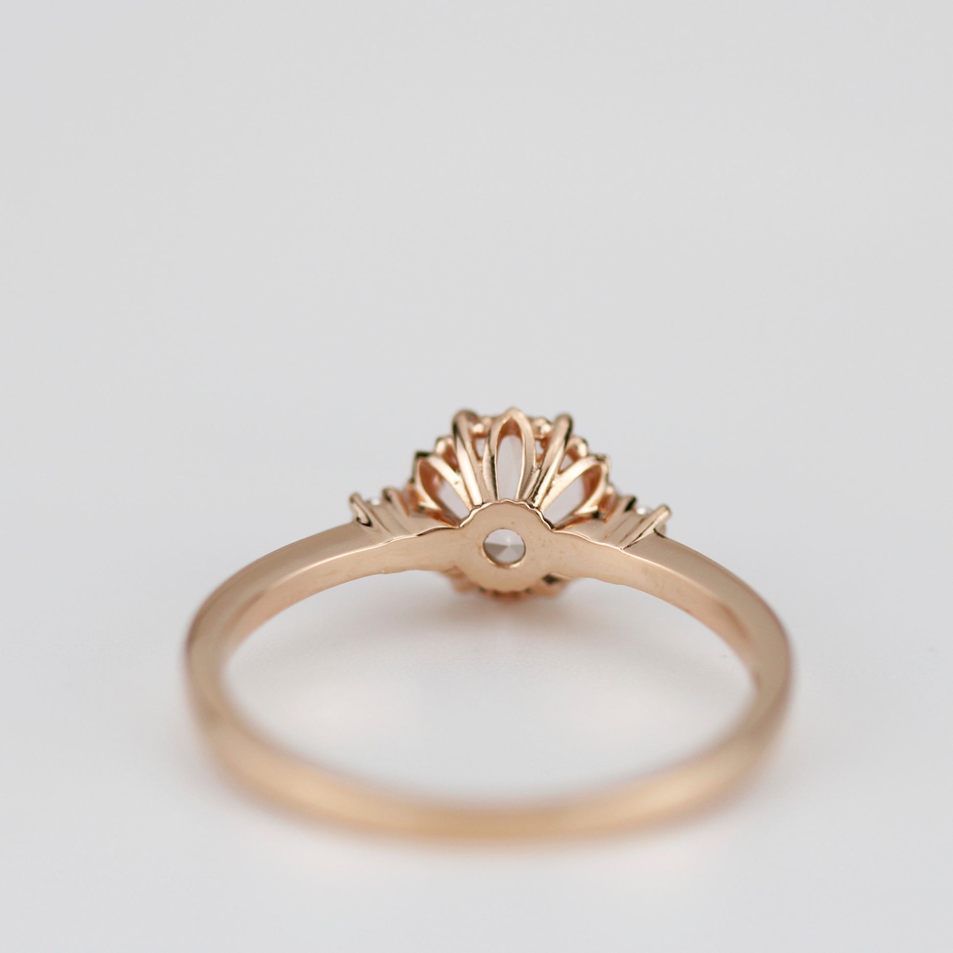 Morganite engagement ring, Champagne morganite, peach morganite ring | R255MO