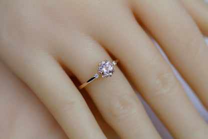 Morganite engagement ring, Champagne morganite, peach morganite ring | R255MO