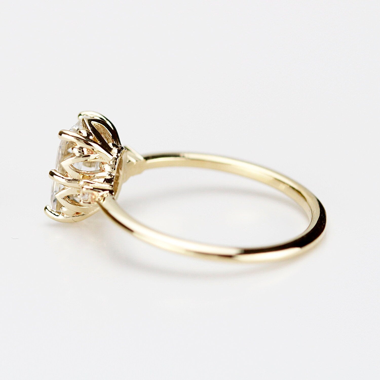 Emerald cut moissanite engagement ring, simple engagement ring moissanite - R 264 Moissanite.
