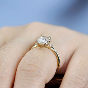 Emerald cut moissanite engagement ring, simple engagement ring moissanite - R 264 Moissanite.