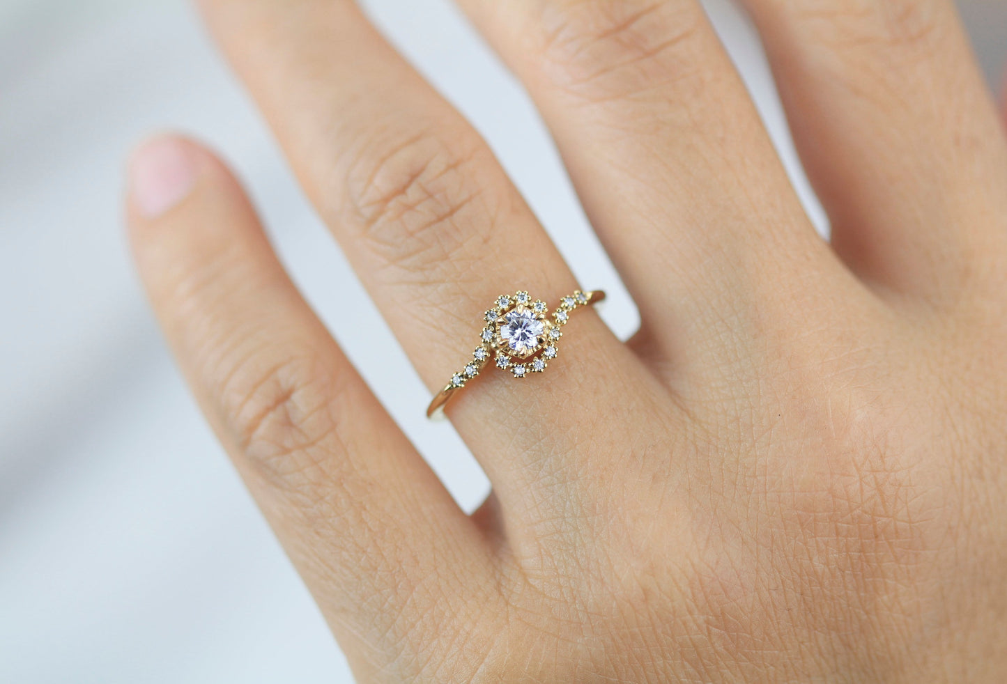 Bypass diamond ring, twisted diamond ring, swirl ring, toi et moi ring, bypass engagement ring, boho diamond ring | R 362WD