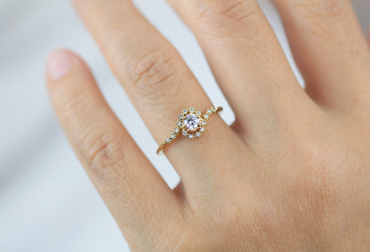 Bypass diamond ring, twisted diamond ring, swirl ring, toi et moi ring, bypass engagement ring, boho diamond ring | R 362WD