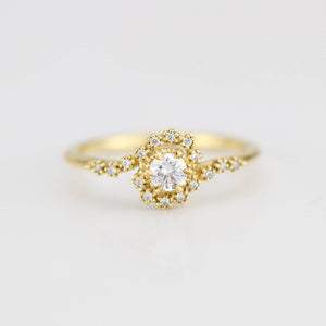 Bypass diamond ring, twisted diamond ring, swirl ring, toi et moi ring, bypass engagement ring, boho diamond ring | R 362WD