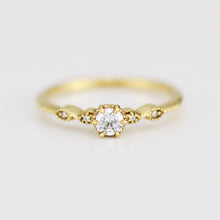 Load image into Gallery viewer, Simple diamond ring, twisted ring, cross over diamond ring, vintage ring | R 363WD