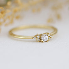 Load image into Gallery viewer, Simple diamond ring, petite diamond ring, cluster diamond ring | R 337WD