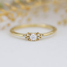 Load image into Gallery viewer, Simple diamond ring, petite diamond ring, cluster diamond ring | R 337WD