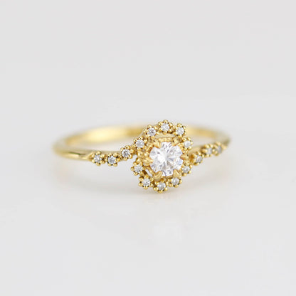 Bypass diamond ring, twisted diamond ring, swirl ring, toi et moi ring, bypass engagement ring, boho diamond ring | R 362WD