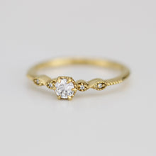 Load image into Gallery viewer, Simple diamond ring, twisted ring, cross over diamond ring, vintage ring | R 363WD