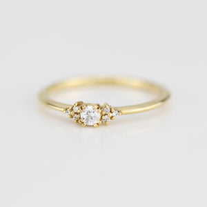 Simple diamond ring, petite diamond ring, cluster diamond ring | R 337WD