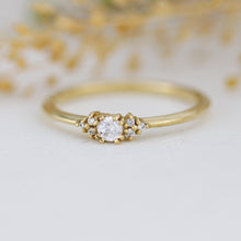 Load image into Gallery viewer, Simple diamond ring, petite diamond ring, cluster diamond ring | R 337WD