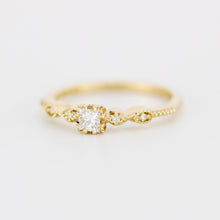 Load image into Gallery viewer, Princess cut engagement ring, square diamond ring, 18k gold ring diamond | R 368WD