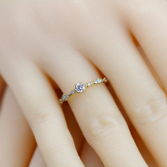 Simple diamond ring, unique engagement ring, classic ring diamond | 0.15ct R368WD