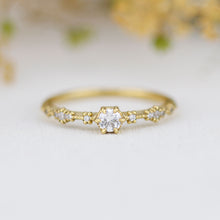 Load image into Gallery viewer, Simple diamond ring, unique engagement ring, classic ring diamond | 0.15ct R368WD