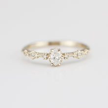 Load image into Gallery viewer, Oval diamond engagement ring, simple and dainty ring, oval cluster ring | R322 OVAL WD