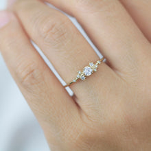 Load image into Gallery viewer, Unique diamond engagement ring, Simple cluster ring, classic ring diamond | R372WD